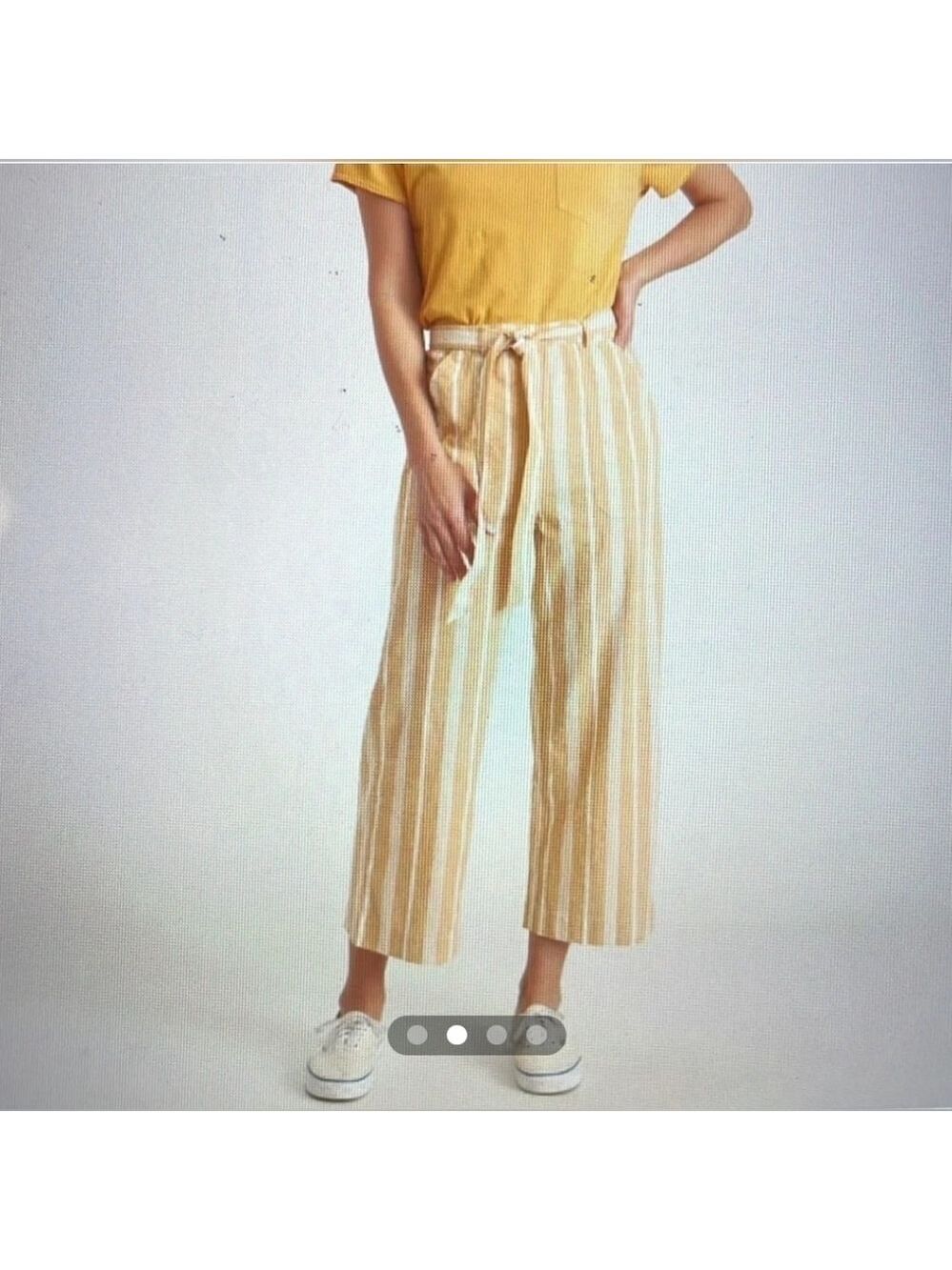 Marine Layer Frankie Wide Leg Pant Gold Stripe